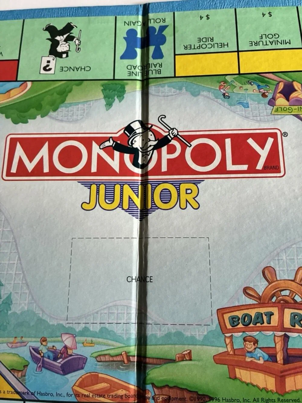 1996 Monopoly Junior Amusement Park Game Board Replacement Parker Brothers